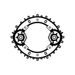 Symmetric gear system of interconnected circles.