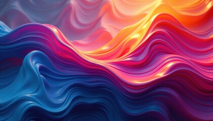 Obraz premium Fluid forms interweave, vibrant hues merge seamlessly , design, colorful