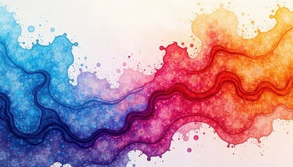 Obraz premium Swirling watercolor washes, expressive strokes , art, fantasy, motion