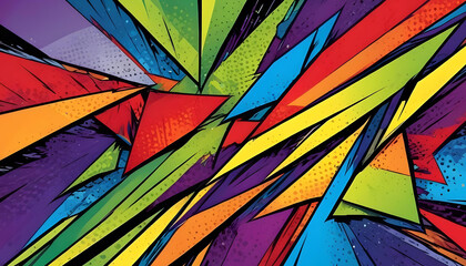 Colorful abstract background with diagonal lines and shapes