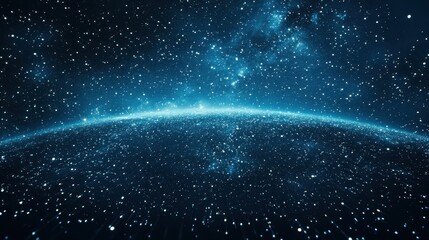 Earth's horizon, space, stars, cosmic, digital, connection, background, technology