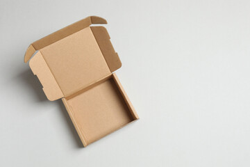 Open box on gray background