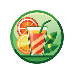 vector illustration of a glass of juice
