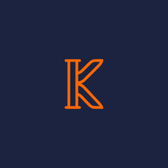 letter K line minimalism business company logo vector illustration template design