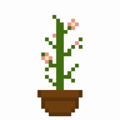 flowers in a pot, pixel art