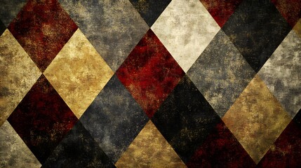 An Abstract Interpretation of Argyle Motifs Blending with Modern Digital Art and Dynamic Color Schemes