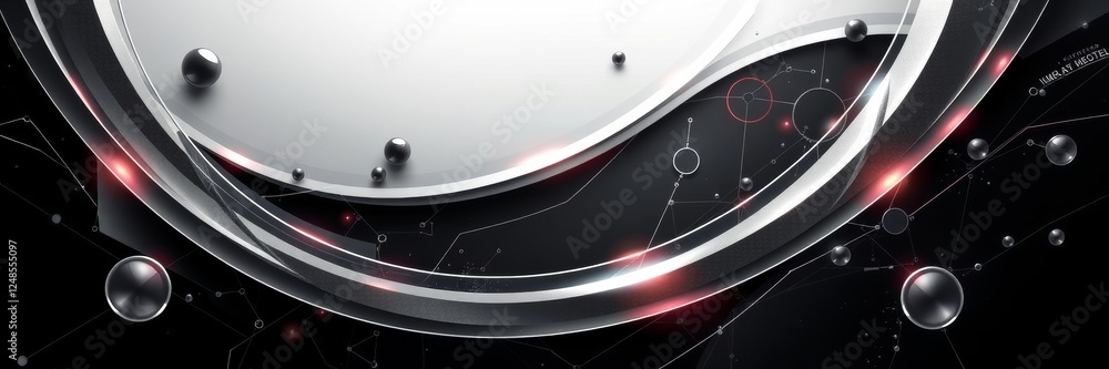 Poster abstract futuristic background with circles and lines
