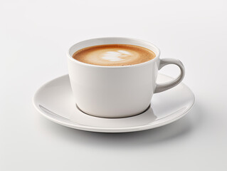 Fototapeta premium Warm Latte in White Cup on Saucer