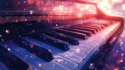 Fototapeta premium Enchanted Piano Keys: A Magical Musical Journey