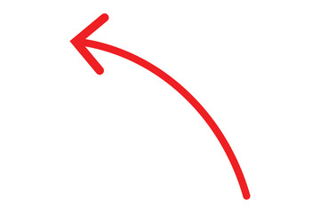 wave and curved long arrow icon, horizontal abstract long and thin arrow icon on white background.