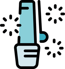 Nail polish is drying under a small uv lamp emitting light