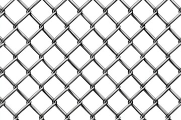 Fototapeta premium Isolated Textured Chainlink Barrier. Seamless Metal Fence Design for Sports and Security