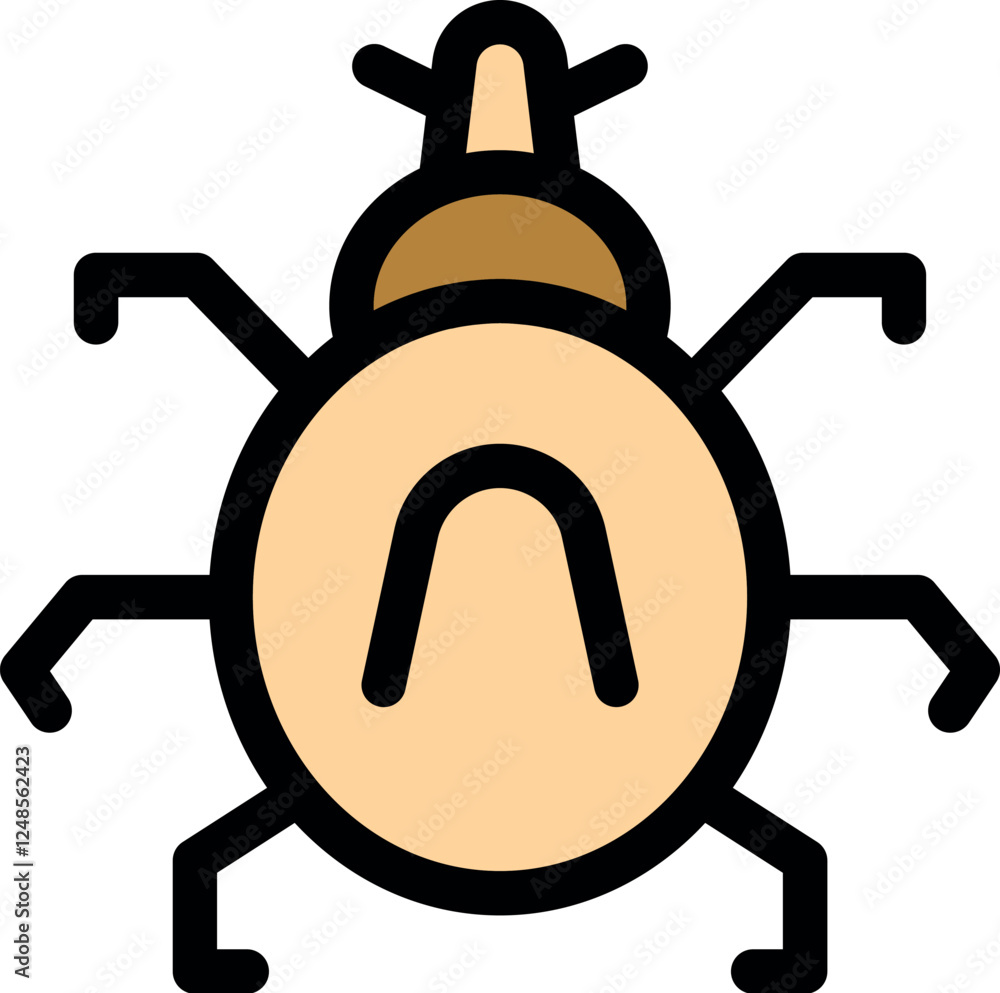 Poster simple bug icon representing a malware infecting a computer system, symbolizing a cyber security thr
