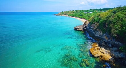 Fototapeta premium Stunning Vista of Pattaya Beach: A Must-See Destination in Chonburi, Thailand for Travelers and Beach Lovers