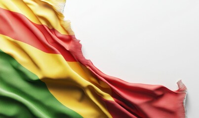Togolese flag draped, white background, independence day, patriotism, website design