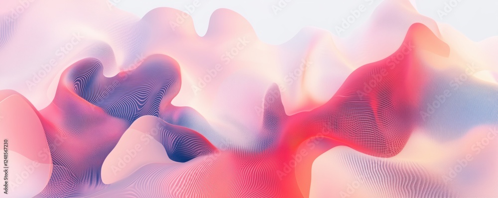 Poster abstract wavy patterns in soft pastel colors creating a fluid and dynamic visual experience, copy sp