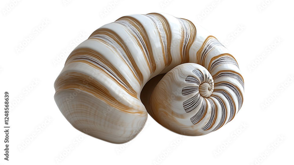 Poster nautilus shell: intricate details of a nautilus shell, showcasing its mesmerizing spiral pattern and
