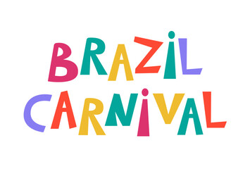 Brazilian Carnival Lettering Design. Vector illustration.