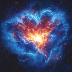 A vector illustration of a love-charged supernova exploding, sending shockwaves of passion through the galaxy.