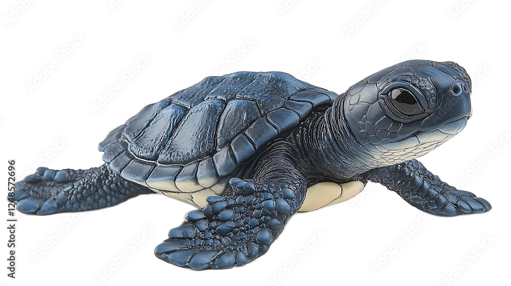 Poster little sea turtle: a captivating image of a baby sea turtle with intricate shell detail, its express