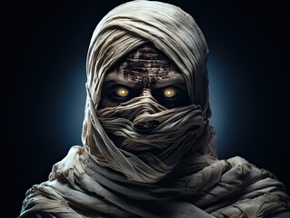 Glowing Eyes of a Mummy Halloween Horror