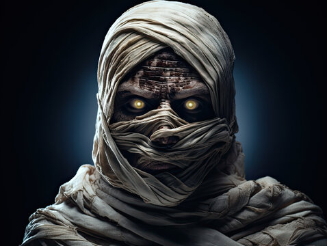 Glowing Eyes of a Mummy Halloween Horror