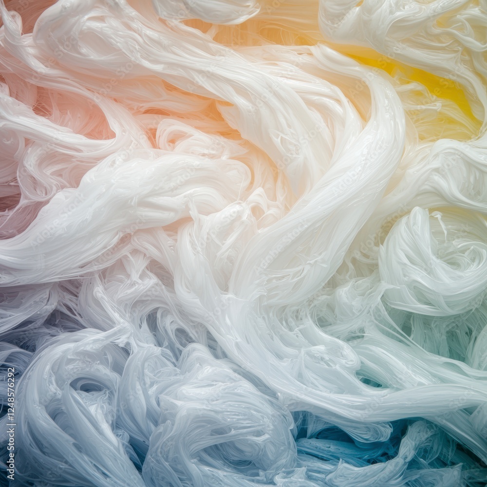 Poster abstract swirling plastic texture background image pastel color palette whimsical flowing soft and d