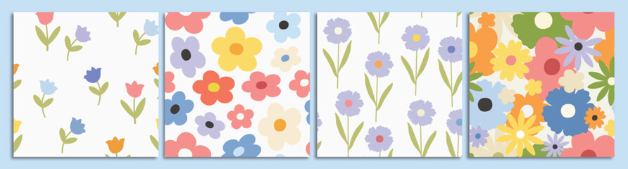 Flat flower pattern collection