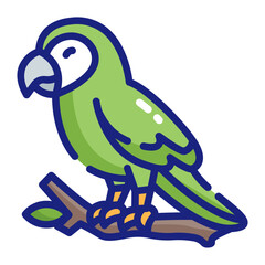 Parrot Perched on a Tree Branch