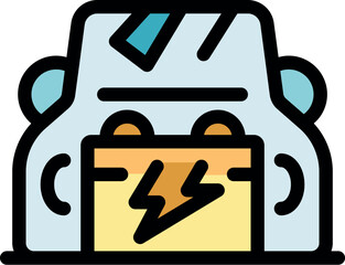 Electric car being charged, representing eco friendly transportation and renewable energy