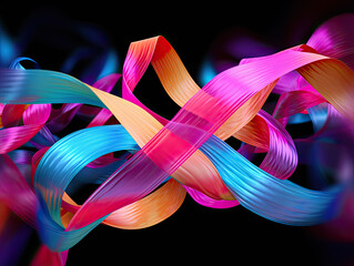 Abstract Colorful Swirling Ribbons Design