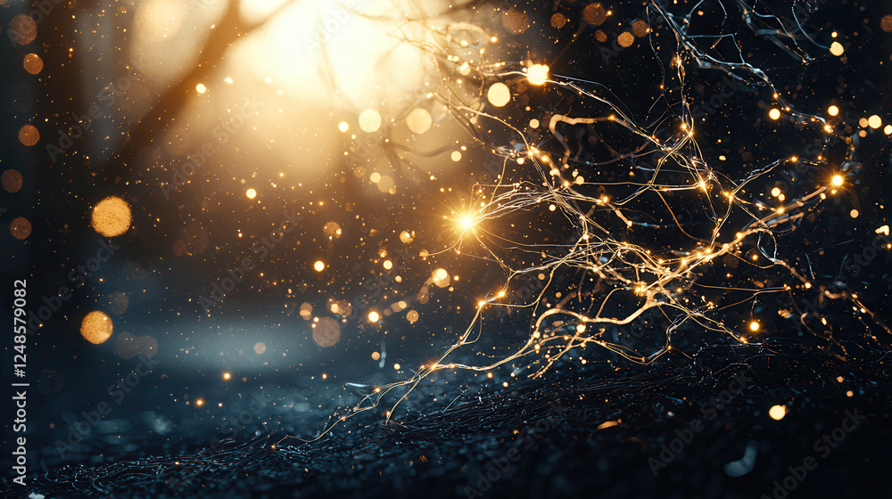 Aufkleber mesmerizing display of glowing lights and intricate patterns, creating magical atmosphere. warm tone