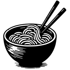 Silhouette of ramen noodles