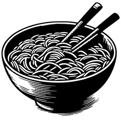 Silhouette of ramen noodles