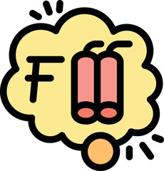 Bold fire extinguisher icon with a stylized letter f