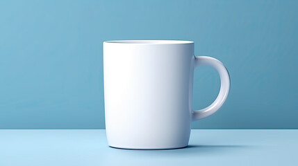 Fototapeta premium White Mug Mockup on a Blue Background