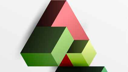 Sleek abstract design featuring isometric 3D blocks in a clean, modern composition. Perfect for tech-inspired themes, with vibrant colors and geometric precision