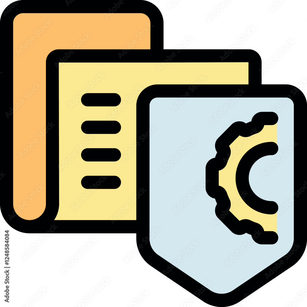 Poster icon depicting data security and document management concepts