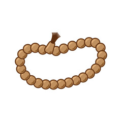 Vector illustration of prayer beads or tasbih in color isolated on white background