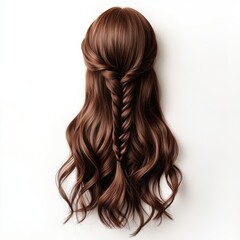 Elegant Loose Braid Hairstyle Mockup with Styled Hair Centered