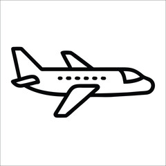 Simple Line Art Illustration of a Commercial Airplane