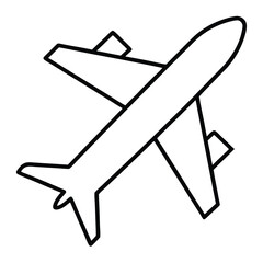 Simple Black Line Art Airplane Icon