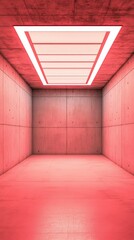 Stunning Pink Concrete Architecture: A Minimalist Interior Design