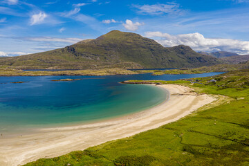Aerial View of Glassilaun Beach, Connemara, Galway, Ireland 