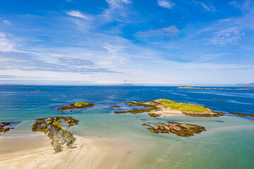 Aerial View of Glassilaun Beach, Connemara, Galway, Ireland 