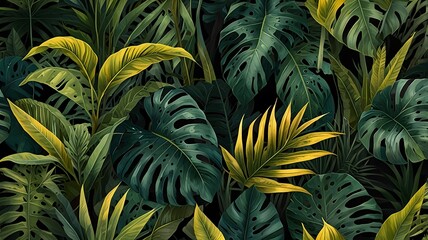 Vibrant Tropical Leaves