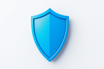 a cloud storage icon with shield, data security theme, modern vector, blue and white, isolated on white background