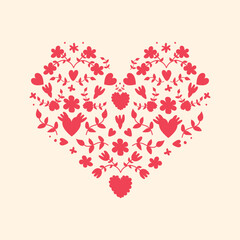 Happy Valentine's day greeting card. Handdrawn illustration.