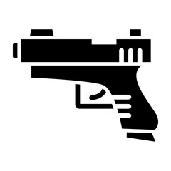 Pistol Glyph Icon Design