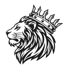 lion luxury logo icon template, elegant lion logo design illustration, lion head with crown logo, lion elegant symbol